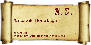 Matusek Dorottya névjegykártya