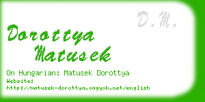 dorottya matusek business card